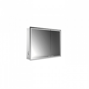 EMCO Prestige2 Зеркальный шкаф 66х91.5см., встраиваемый, LED-подсветка, 2 двери, 2 полки, розетка, левый, с EMCO light system