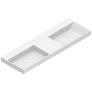 Catalano Zero Раковина 150x50см двойная, без отв., цвет: белый глянцевый