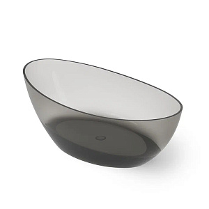 Dea Design Elegant Ванна 180x90x62см., отдельностоящая, Glasstech, прозрачная смола, цвет: Smoky Black R4