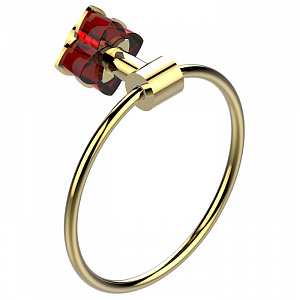THG Pétale de cristal rouge Полотенцедержатель - кольцо 18см., подвесной, цвет: золото/красный хрусталь