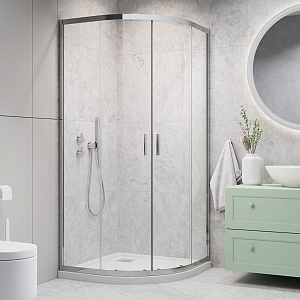 Radaway Alienta E Душевое ограждение 80x90см, стекло прозрачное, покрытие Easy Clean, профиль: хром