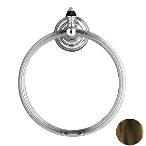 Devon&Devon Black Diamond Полотенцедержатель - кольцо 21см., подвесной, цвет: черный/бронза