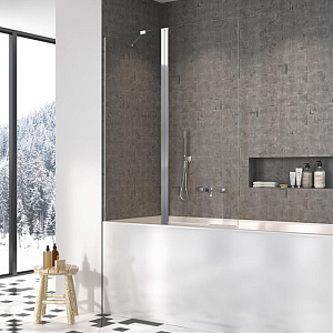 Radaway Nes PND II Шторка для ванны 100см, стекло прозрачное, покрытие Easy Clean, профиль: хром