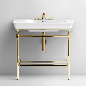 Artceram Civitas Металическая структура Quadra 76х44хh80,5см, полка сетка, напольная, цвет: золото