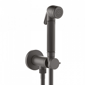 Bossini Nikita Гигиенический душ, с прогрессивный смеситель, лейка с клапаном подачи воды, шланг 125cм, цвет: черный матовый