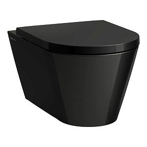 Laufen Kartell Унитаз подвесной, 49x37x43см., безободковый, цвет: черный глянцевый