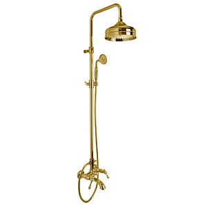 Fima Carlo Frattini Epoque Душевая стока, верхний душ 20см., со смесителем, держателем и ручным душем, цвет: золото