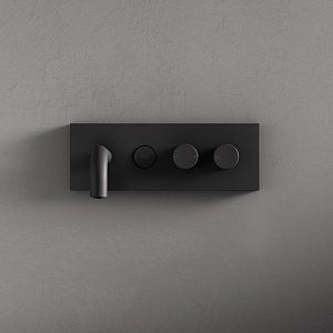 Fima Carlo Frattini Switch ON Смеситель для раковины, встраиваемый, излив: 15.7см., c кнопкой on/off, цвет: черный матовый