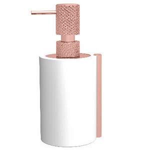 Bertocci Easy Дозатор для жидкого мыла, композит, отделка "медовые соты", цвет: белый матовый/розовое золото