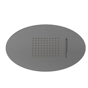 Newform Head Showers Верхний душ 40cм, потолочный, скрытый, дождь/водопад, цвет: PVD brushed gun metal