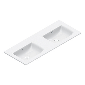 Catalano Italy Раковина двойная 125х50см, без отв., цвет: белый глянцевый