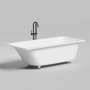Salini Orlanda kit Встраиваемая ванна 170х80х60см, сифон, щелевой слив-перелив, материал: S-Sense, цвет: белый матовый