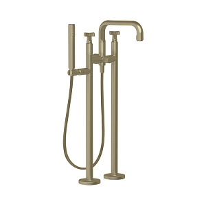 Gessi Inciso Смеситель для ванны, напольный, с ручным душем, цвет: Brushed Brass PVD