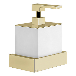 Gessi Inverso Accessories Дозатор для жидкого мыла, подвесной, цвет: белый/Brass Brushed PVD