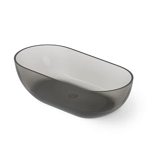 Dea Design Shadow Ванна 165х82х52см., отдельностоящая, Glasstech, прозрачная смола, цвет: Smoky Black R4