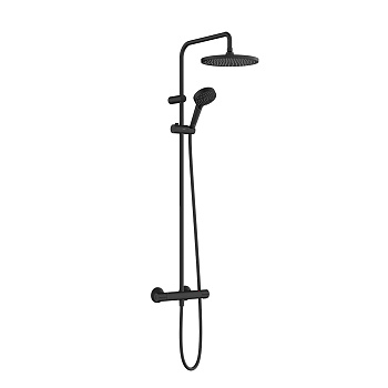 Hansgrohe Vernis Душевая система, настенная, с термостатическми смесителем, верхний душ 24см., и ручным душем, цвет: матовый черный