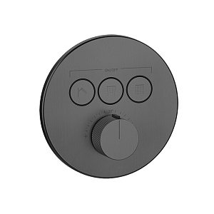 Gessi Hi-Fi Comfort Смеситель для душа, встраиваемый, термостатический, с 3 запорными кнопками, цвет: Black Metal PVD