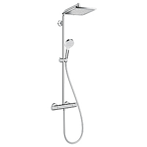 Hansgrohe Showerpipe Crometta E Душевая стойка: термостатический смеситель, верхний душ 24см, ручной душ, шланг, цвет: хром