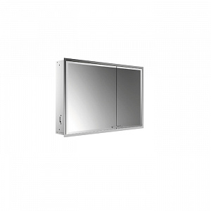 EMCO Prestige2 Зеркальный шкаф 66х101.5см., встраиваемый, LED-подсветка, 2 двери, 2 полки, розетка, левый, без EMCO light system