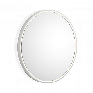 Decor Walther Stone Зеркало круглое 70см, LED, искусственный камень, подвесное, цвет: белый