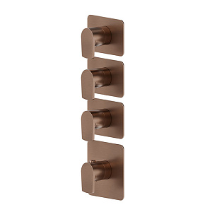 Newform Haka Смеситель для душа, термостатический, на 3 потока, цвет: PVD brushed copper bronze