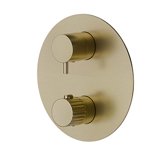 Newform Steel Line Смеситель для душа, встраиваемый, термостатический, цвет: pvd brushed pale gold