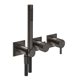 Gessi Incastri Смеситель для душа, настенный, с ручным душем, цвет: Black Metal Br. PVD