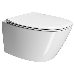 GSI Modo+ Унитаз подвесной 54x37см, безободковый, с креплением, цвет: белый глянцевый
