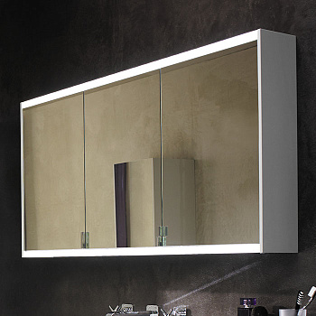 Burgbad Yso Зеркальный шкаф 122x65.6 см, с подсветкой, цвет: белый матовый