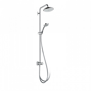 Hansgrohe Croma Душевая система Showerpipe: верхний душ 220 1jet, ручной душ, штанга для душа, держатель, цвет: хром