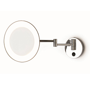 Bertocci Зеркало косметическое, настенное, круглое, LED-подсветка, выключ., 3-х кратное увелич., цвет: никель матовый