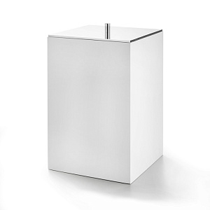 3SC BeMood White Урна с крышкой 20хh32х20 см, цвет: белый/хром