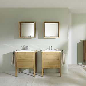 Burgbad MAX Комплект мебели 70х49х91.2см, напольный, с раковиной, с зеркалом, с 2 ящиками, цвет: Natural knotty oak