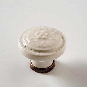 EBAN Avorio, ручка-кнопка для мебели с фактурой, цвет: бежевый/керамика