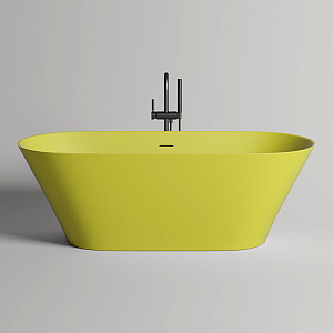 Salini Mona Ванна отдельностоящая 180×80×59.5см, донный клапан "Up&Down", сифон, слив-перелив, мат-л: S-Stone, цвет: Sulfur yellow