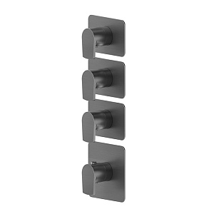 Newform Haka Смеситель для душа, термостатический, на 3 потока, цвет: PVD brushed gun metal