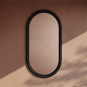 Artceram Milano Зеркало 55х100см., рама керамическая, с подсветкой, цвет: черный глянцевый