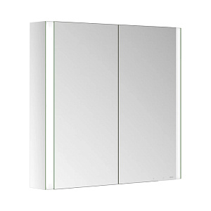 Keuco Somaris Зеркальный шкаф, 80x71x12.8см, 2-дверный-двустор. зеркало, IP 44, закр., корпус: алюминий серебристый