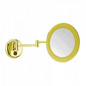 Bongio Hotelerie Зеркало косметическое настенное, диаметр 22см, цвет: матовое французское золото