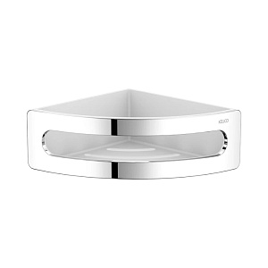 Keuco Elegance Полочка для душа, подвесная, угловая, цвет: белый/хром