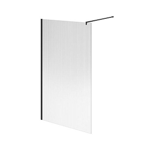 Kerama Marazzi Cristallo Душевое ограждение 120х210см, рифленое стекло, цвет: черный матовый