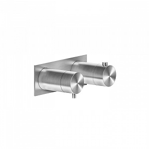 Gessi Shower316 Термостатический смеситель, с подключением на 1/2", фильтрами и вентилем с керамическими дисками, на три позиции, цвет: шлифованная сталь