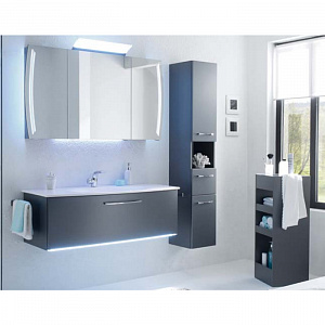 Pelipal Solitaire 7025 Комплект мебели с зеркальным шкафчиком и светильником, 120см, Цвет: стальной серый