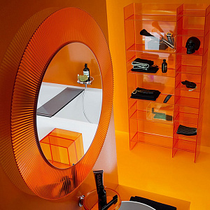 Laufen Kartell Зеркало круглое d=78см, настенное, со скрытой подсветкой, цвет: оранжевый