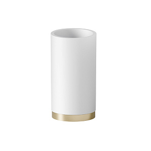 Newform Стакан, настольный, цвет: белый/PVD Brushed gold