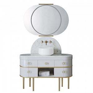 Devon&Devon Scottie Комплект напольной мебели с базой 122 см, зеркалом 110х78.6 см, цвет: CREMO EXTRA/CREAM