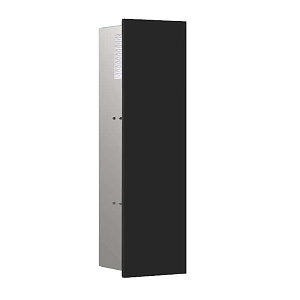 Emco Asis pure Модуль-WC 17х60см., встраиваемый, с держателем туалетной бумаги и ершиком, петли справа, цвет: черный матовый