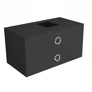 Simas Henges База под раковину подвесная 100x52xh52 см, с 2 ящиками, цвет: черный матовый