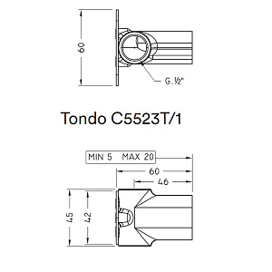 Nicolazzi Unico Встроенная часть для настенного смесителя Tondo 5523T