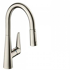 Hansgrohe Talis M51 Смеситель  для кухни на 1 отв, поворотный излив: 21.3см с вытяжным душем, 2jet, h:18.5см, цвет: нержавейка